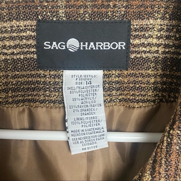 Vintage Plaid Blazer Jacket Brown Tan 14 Plus Size 70’s Preppy Classic Casuall - Picture 8 of 11